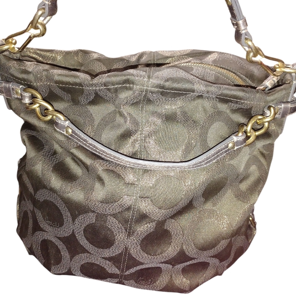 Coach Metallic Brown Shoulder Bag - Picture 1 of 5